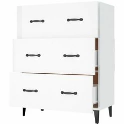 VidaXL Buffet Blanc brillant 69,5x34x90 cm Bois d'ingénierie -Buffets & bahuts Soldes image 6 812165