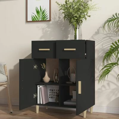 VidaXL Buffet Noir 69,5x34x89 cm Bois d'ingénierie 6 VidaXL Buffet Noir 69,5x34x89 cm Bois d'ingénierie – Image 6
