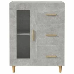 VidaXL Buffet Gris béton 69,5x34x90 cm Bois d'ingénierie -Buffets & bahuts Soldes image 6 812208