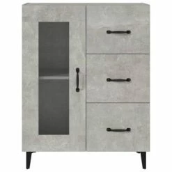 VidaXL Buffet Gris béton 69,5x34x90 cm Bois d'ingénierie -Buffets & bahuts Soldes image 6 812217