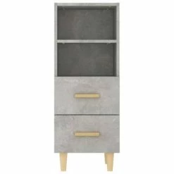 VidaXL Buffet Gris béton 34,5x34x90 cm Bois d'ingénierie -Buffets & bahuts Soldes image 6 812361