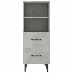 VidaXL Buffet Gris béton 34,5x34x90 cm Bois d'ingénierie -Buffets & bahuts Soldes image 6 812370