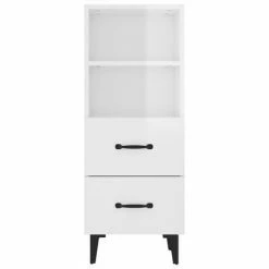 VidaXL Buffet Blanc brillant 34,5x34x90 cm Bois d'ingénierie -Buffets & bahuts Soldes image 6 812372