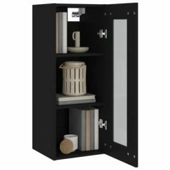 VidaXL Armoire murale suspendue Noir 34,5x34x90 cm -Buffets & bahuts Soldes image 6 812448