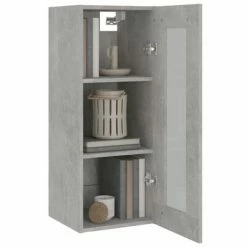 VidaXL Armoire murale suspendue Gris béton 34,5x34x90 cm -Buffets & bahuts Soldes image 6 812451