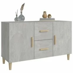 VidaXL Buffet Gris béton 100x36x60 cm Bois d'ingénierie -Buffets & bahuts Soldes image 6 812514