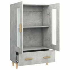 VidaXL Buffet Gris béton 70x31x115 cm Bois d'ingénierie -Buffets & bahuts Soldes image 6 812550
