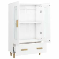 VidaXL Buffet Blanc brillant 70x31x115 cm Bois d'ingénierie -Buffets & bahuts Soldes image 6 812552