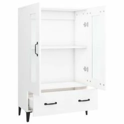 VidaXL Buffet Blanc 70x31x115 cm Bois d'ingénierie -Buffets & bahuts Soldes image 6 812555