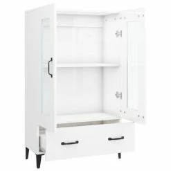 VidaXL Buffet Blanc brillant 70x31x115 cm Bois d'ingénierie -Buffets & bahuts Soldes image 6 812561