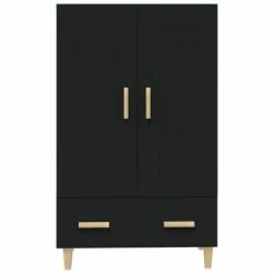 VidaXL Buffet haut Noir 70x31x115 cm Bois d'ingénierie -Buffets & bahuts Soldes image 6 812565