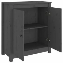 VidaXL Buffet Gris 70x35x80 cm Bois massif de pin -Buffets & bahuts Soldes image 6 813721