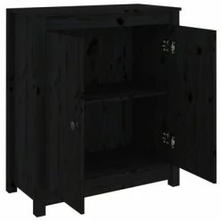 VidaXL Buffet Noir 70x35x80 cm Bois massif de pin -Buffets & bahuts Soldes image 6 813723