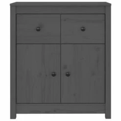 VidaXL Buffet Gris 70x35x80 cm Bois massif de pin -Buffets & bahuts Soldes image 6 813751