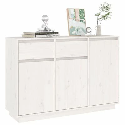 VidaXL Buffet Blanc 110x34x75 cm Bois massif de pin 6 VidaXL Buffet Blanc 110x34x75 cm Bois massif de pin – Image 6