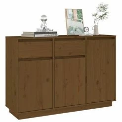 VidaXL Buffet Marron miel 110x34x75 cm Bois massif de pin 11 VidaXL Buffet Marron miel 110x34x75 cm Bois massif de pin -Buffets & bahuts Soldes image 6 814332