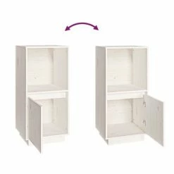 VidaXL Buffet Blanc 38x35x80 cm Bois massif de pin -Buffets & bahuts Soldes image 6 814345