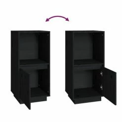 VidaXL Buffet Noir 38x35x80 cm Bois de pin massif 11 VidaXL Buffet Noir 38x35x80 cm Bois de pin massif -Buffets & bahuts Soldes image 6 814348