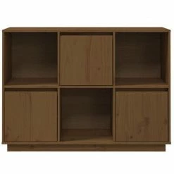VidaXL Buffet Marron miel 110.5x35x80 cm Bois massif de pin -Buffets & bahuts Soldes image 6 814357