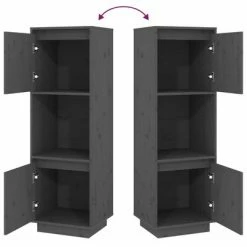 VidaXL Buffet Gris 38x35x117 cm Bois massif de pin -Buffets & bahuts Soldes image 6 814361