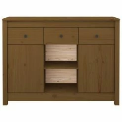 VidaXL Buffet Marron miel 100x35x74,5 cm Bois massif de pin 11 VidaXL Buffet Marron miel 100x35x74,5 cm Bois massif de pin -Buffets & bahuts Soldes image 6 814552