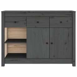 VidaXL Buffet Gris 100x35x74 cm Bois massif de pin -Buffets & bahuts Soldes image 6 814556