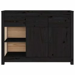 VidaXL Buffet Noir 100x35x74 cm Bois massif de pin -Buffets & bahuts Soldes image 6 814558