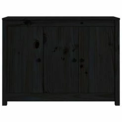 VidaXL Buffet Noir 100x35x74 cm Bois massif de pin -Buffets & bahuts Soldes image 6 814563