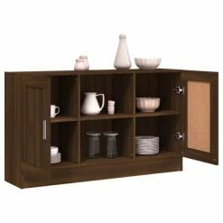 VidaXL Buffet Chêne marron 120x30,5x70 cm Bois d'ingénierie -Buffets & bahuts Soldes image 6 815626
