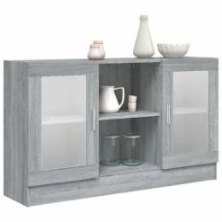 VidaXL Armoire à vitrine Sonoma gris 120x30,5x70 cm Bois d'ingénierie -Buffets & bahuts Soldes image 6 815628