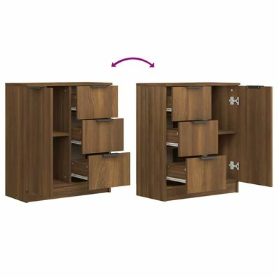 VidaXL Buffet Chêne marron 60x30x70 cm Bois d'ingénierie 6 VidaXL Buffet Chêne marron 60x30x70 cm Bois d'ingénierie – Image 6