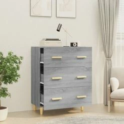 VidaXL Buffet Sonoma gris 70x34x90 cm Bois d'ingénierie -Buffets & bahuts Soldes image 6 817346