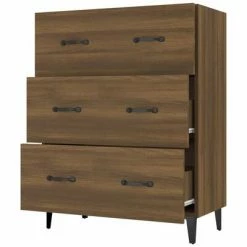 VidaXL Buffet Chêne marron 69,5x34x90 cm Bois d'ingénierie -Buffets & bahuts Soldes image 6 817350