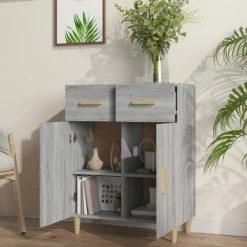 VidaXL Buffet Sonoma gris 69,5x34x89 cm Bois d'ingénierie -Buffets & bahuts Soldes image 6 817358