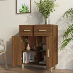 VidaXL Buffet Chêne marron 69,5x34x89 cm Bois d'ingénierie -Buffets & bahuts Soldes image 6 817359