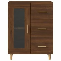VidaXL Buffet Chêne marron 69,5x34x90 cm Bois d'ingénierie -Buffets & bahuts Soldes image 6 817365