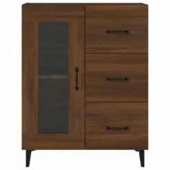 VidaXL Buffet Chêne marron 69,5x34x90 cm Bois d'ingénierie -Buffets & bahuts Soldes image 6 817368