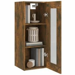 VidaXL Armoire murale suspendue Chêne fumé 34,5x34x90 cm -Buffets & bahuts Soldes image 6 817444