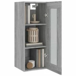 VidaXL Armoire murale suspendue Sonoma gris 34,5x34x90 cm -Buffets & bahuts Soldes image 6 817445
