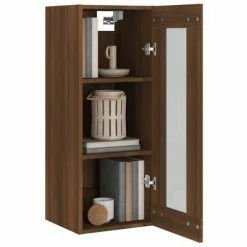 VidaXL Armoire murale suspendue Chêne marron 34,5x34x90 cm -Buffets & bahuts Soldes image 6 817449